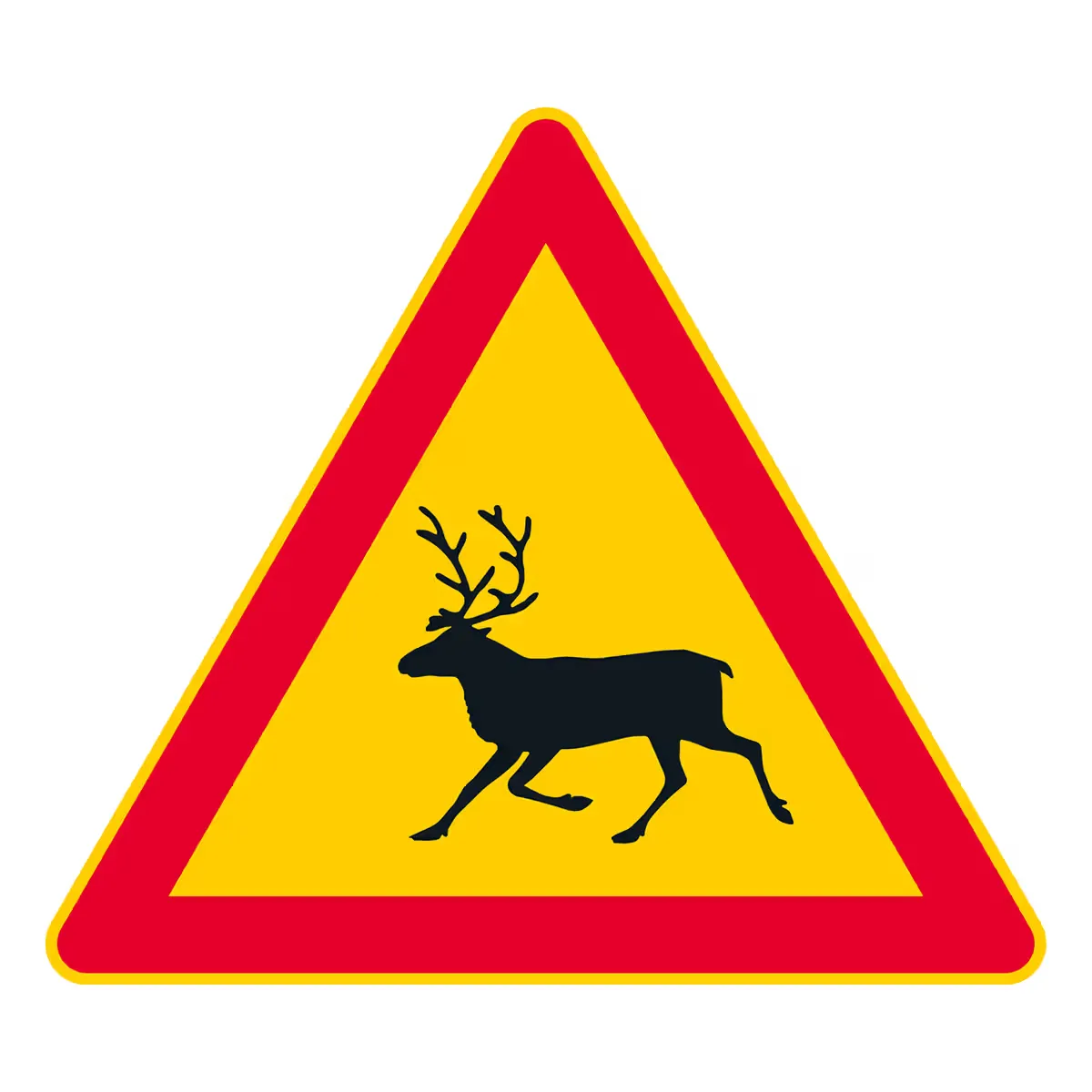 Reindeer warning sign